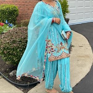Aqua Punjabi suit